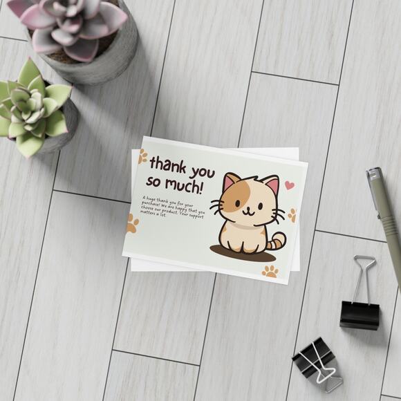 Cat Thank You Postcard 200 Pack Bundle Perfect for Cat Lovers - Picture 3 of 6